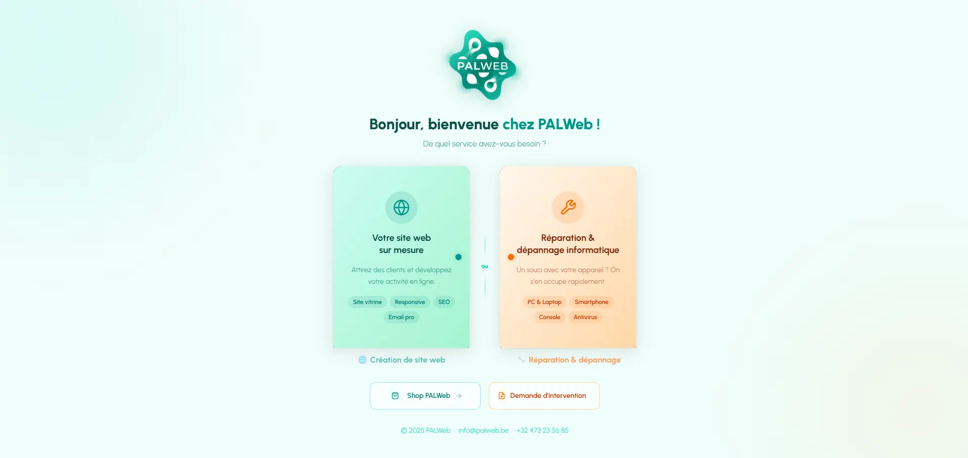 Aperçu du site PALWeb.be